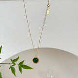 925 Sterling Silver Malachite Pendant Necklace for Women