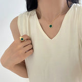925 Sterling Silver Malachite Pendant Necklace for Women
