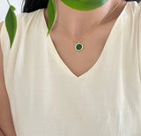 925 Sterling Silver Malachite Pendant Necklace for Women