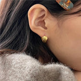 925 Silver Shell Stud Earrings Antiallergic Minimalist Jewelry