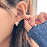 925 Silver Shell Stud Earrings Antiallergic Minimalist Jewelry