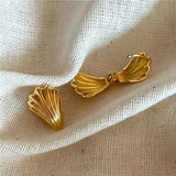 925 Silver Shell Stud Earrings Antiallergic Minimalist Jewelry
