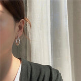 925 Silver Twill Texture Hoop Earrings Thick Round Earrings Fine Jewelry