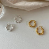 925 Sterling Silver Twisted Rope Weave Hoop Earrings for Women