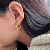 925 Sterling Silver Twisted Rope Weave Hoop Earrings for Women