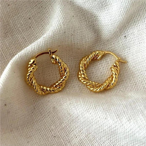 925 Sterling Silver Twisted Rope Weave Hoop Earrings for Women
