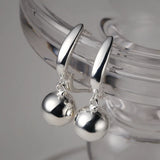 925 Sterling Silver U Shape Round Bead Drop Earrings for Women