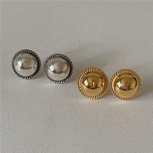 925 Silver Vintage Mirror Stud Earring for Women