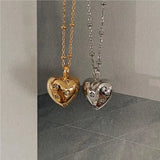 925 Silver Heart Pendant Necklace with Zircon for Women