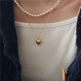 925 Silver Heart Pendant Necklace with Zircon for Women