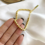 925 Silver Round Bead Bracelet High Quality Jewelry Gift