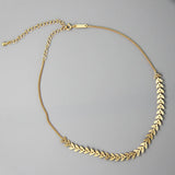 Leaves Choker Necklace 925 Sterling Silver 18K Necklace for Women