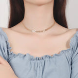 Leaves Choker Necklace 925 Sterling Silver 18K Necklace for Women
