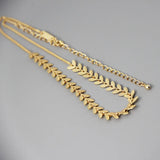 Leaves Choker Necklace 925 Sterling Silver 18K Necklace for Women