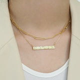 925 Silver Square Chain Choker Necklace for Women