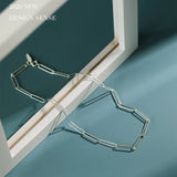 925 Silver Square Chain Choker Necklace for Women