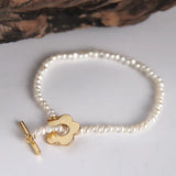Freshwater Pearl Flower Choker Necklace 925 Silver O T Button Necklace