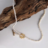 Freshwater Pearl Flower Choker Necklace 925 Silver O T Button Necklace