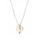 Freshwater Pearl Flower Choker Necklace 925 Silver O T Button Necklace