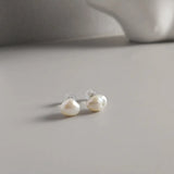 Freshwater Pearl Stud Earrings 925 Silver Anti Allergy Women Jewelry