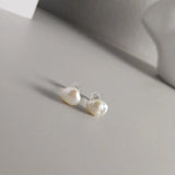 Freshwater Pearl Stud Earrings 925 Silver Anti Allergy Women Jewelry