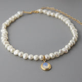 Natural Pearl Moonstone Womens Necklace 925 Sterling Silver Pendant Necklace