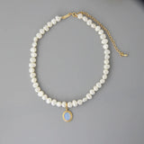 Natural Pearl Moonstone Womens Necklace 925 Sterling Silver Pendant Necklace