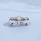 Princess & Knight Moonstone Rings 925 Sterling Silver Wedding Rings Women
