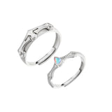 Princess & Knight Moonstone Rings 925 Sterling Silver Wedding Rings Women
