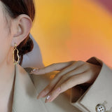 925 Sterling Silver Asymmetry Large Stud Earrings for Women