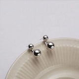 925 Sterling Silver Round Ball Stud Earrings for Women Minimalist Jewelry