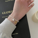 925 Silver Balloon Dog Bracelet Bead Chain Elastic Rope Birthday Jewelry
