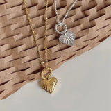925 Silver Bead Chain Heart Pendant Necklace for Women Round INS Style