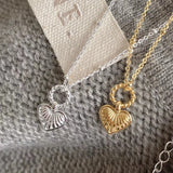 925 Silver Bead Chain Heart Pendant Necklace for Women Round INS Style