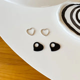 925 Silver Agate Heart Drop Earrings for Women