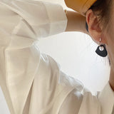 925 Silver Agate Heart Drop Earrings for Women