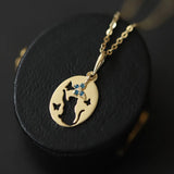 925 Silver Cat Catch Butterfly Pendant Necklace Women Unique Jewelry
