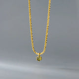 925 Sterling Silver Chrysolite Pendant Necklace for Women