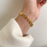 925 Silver Coffee Beans Bracelet  Women Pig Nose Japan Korea Minimalist Jewelry