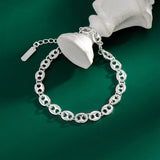 925 Silver Coffee Beans Bracelet  Women Pig Nose Japan Korea Minimalist Jewelry