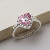 925 Silver Pink Zircon Heart Bracelet Women's Fine Jewelry