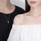 Genuine 925 Sterling Silver Soul Mate Couple Pendant Necklace