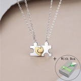 Genuine 925 Sterling Silver Soul Mate Couple Pendant Necklace