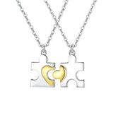 Genuine 925 Sterling Silver Soul Mate Couple Pendant Necklace