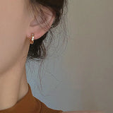 925 Silver Honeycomb Hoop Earrings Champagne Unique Jewelry