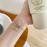925 Silver Irregular Bracelet Zirconia O T Button Square Fashion Jewelry