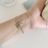 925 Silver Irregular Bracelet Zirconia O T Button Square Fashion Jewelry