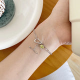 925 Silver Irregular Bracelet Zirconia O T Button Square Fashion Jewelry