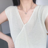 925 Silver O T Buckle Pendant Necklace Square Zircon Jewelry