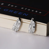 925 Silver Stud Earrings with Zircon Mosaic Texture
